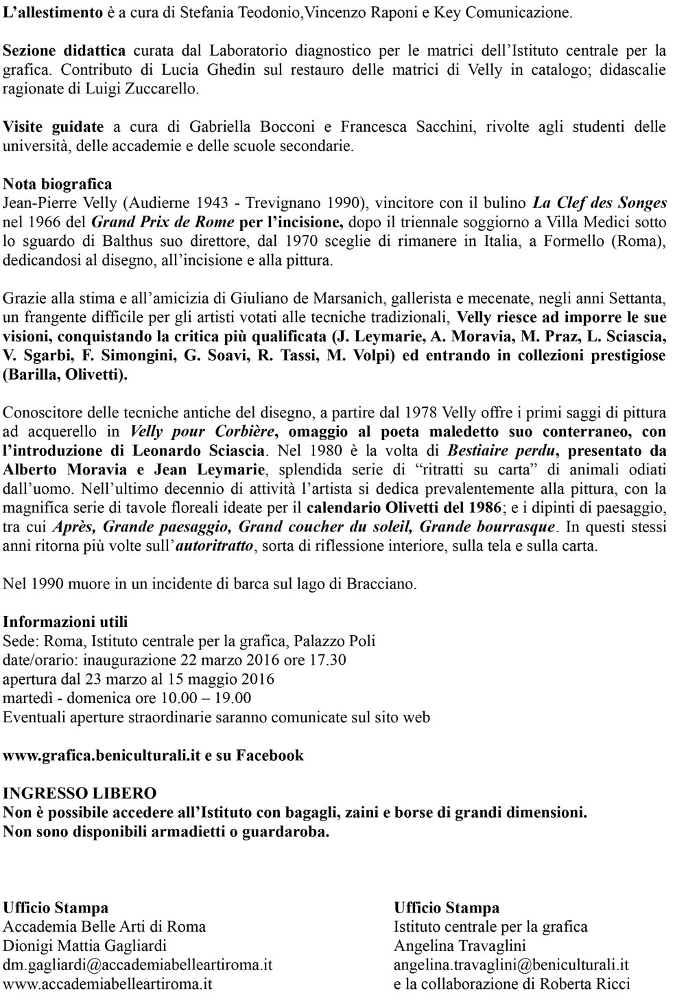 Pier Luigi Berto - Eventi